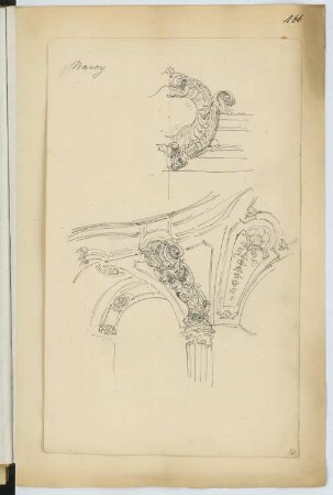 Kathedrale, Nancy: Details (aus: Skizzen- und Fotoalbum 10)