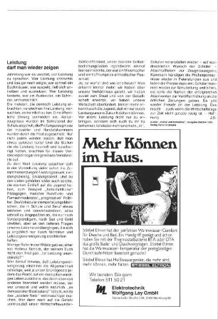Leistung darf man wieder zeigen