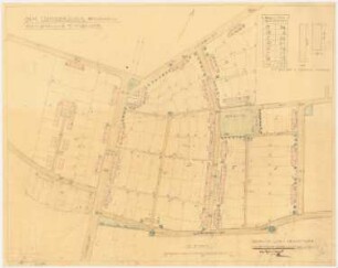 Bebauungsplan für die Kleinsiedlung des Osnabrücker Bauvereins an der Hügelstraße, Osnabrück: Lageplan mit Block- und Parzellenaufteilung 1:1000