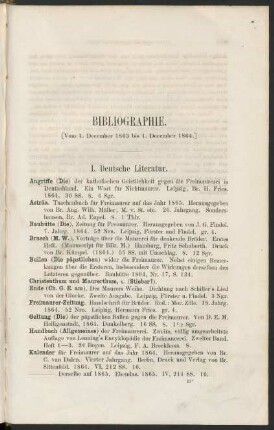 Bibliographie. [Vom 1. December 1863 bis 1. December 1864.]