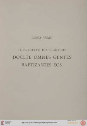 - 2 Libro primo: Il precetto del Signore