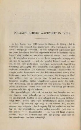 Poland's eerste wapenfeit in Indie