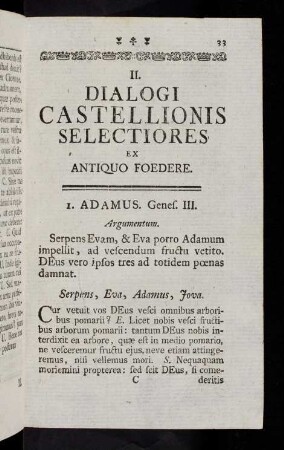 33-166, II. Dialogi Castellionis Selectiores