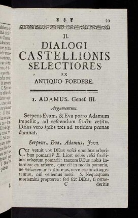 33-166, II. Dialogi Castellionis Selectiores