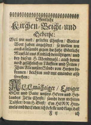 Offentliche Kirchen-Beicht-und Gebethe