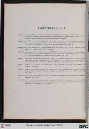 Tafelverzeichnis