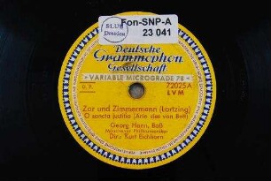 Zar und Zimmermann : O sancta justitia (Arie des van Bett) / Lortzing
