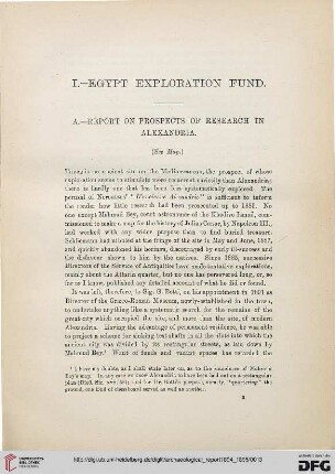 Egypt Exploration Fund, [4]: Report on prospects of Research in Alexandria