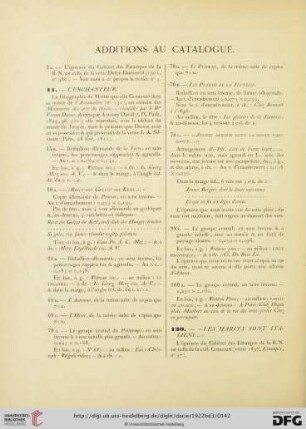 Additions au catalogue