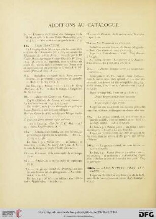 Additions au catalogue