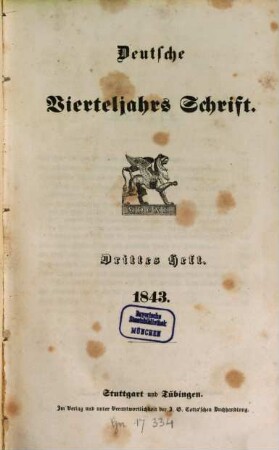 Deutsche Vierteljahrs-Schrift. 1843,3/4