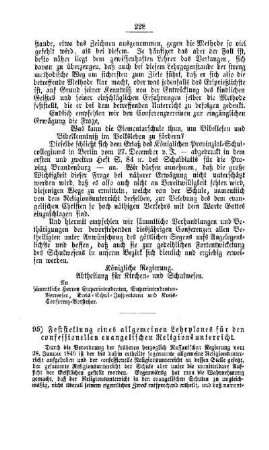 Feststellung eines allgemeinen Lehrplanes für den confessionellen evangelischen Religionsunterricht : [V. Elementarschulwesen]