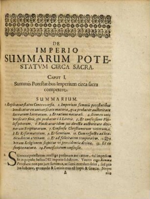 Hugonis Grotii De imperio summarum potestatum circa sacra libellus