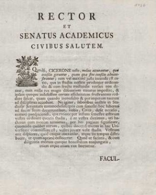 2r, Rector et Senatus Academicus Civibus Salutem.