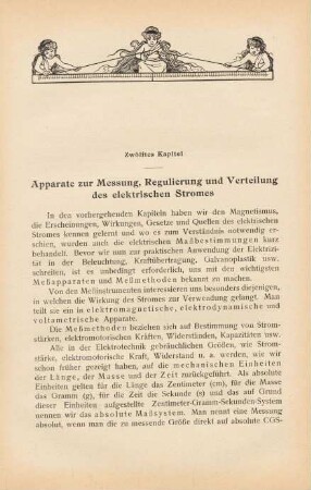 Zwölftes Kapitel. Apparate zur Messung, Regulierung und Verteilung des elektrischen Stromes