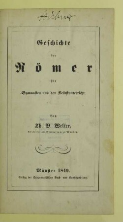 Geschichte der Römer für Gymnasien und den Selbstunterricht