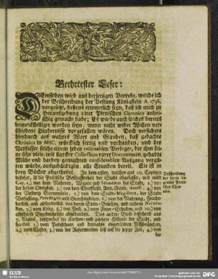 [Vorrede] Geehrtester Leser!