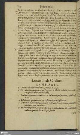 Locus I. ab Ordine