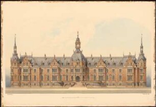 Schloss Bellevue, Berlin Erweiterung: Ansicht Gartenfront 1:100