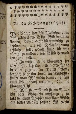 Von der Schwangerschaft.