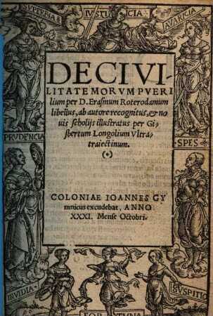 De Civilitate Morvm Puerilium per D. Erasmum Roterodamum libellus
