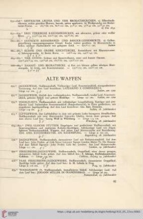 Alte Waffen (Nr. 670-697)