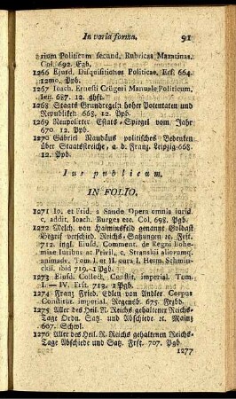 Ius publicum. In Folio - In varia forma.