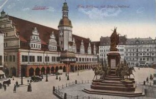 Leipzig: Altes Rathaus mit Siegesdenkmal