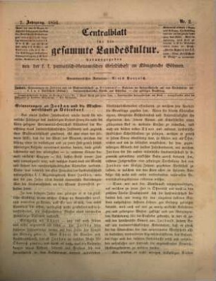 Centralblatt für die gesammte Landeskultur. 7. 1856