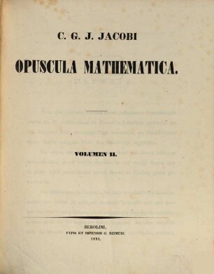 Mathematische Werke, 2