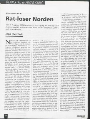 Bildungspolitik: Rat-loser Norden