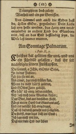 Am Sonntage Palmarum.