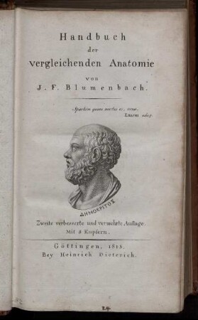 Handbuch der vergleichenden Anatomie : mit 8 Kupfern