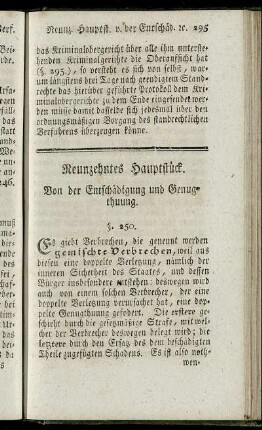 Neunzehntes Hauptstück. Von der Entschädigung und Genugthuung.