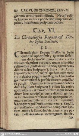 Cap. VI. De Chronologia Regum & Diebus Typicis Ezechielis
