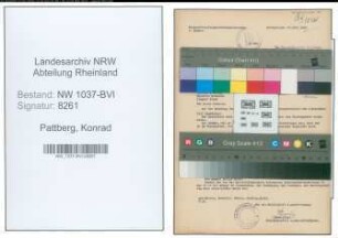 Entnazifizierung Konrad Pattberg , geb. 13.01.1904 (Kraftfahrer)