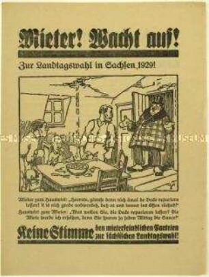Aufruf des Reichsbundes Deutscher Mieter zur sächsischen Landtagswahl 1929