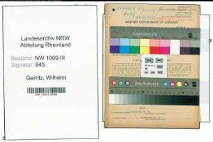 Entnazifizierung Wilhelm Gerritz , geb. 23.02.1908 (Verwalter)