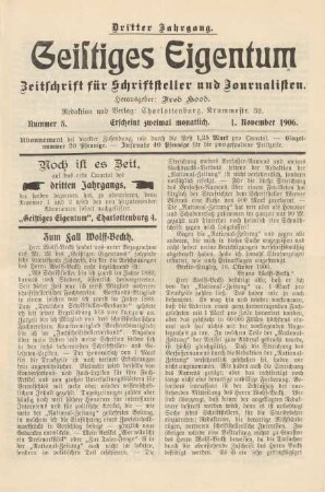 Nummer 3 (1. November 1906)