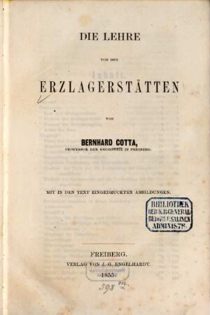 Die Lehre von den Erzlagerstätten