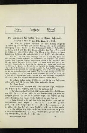 ¬Die¬ Deutungen des Todes Jesu im Neuen Testament