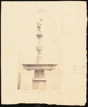 Brunnen: 2-schaliger Brunnen mit Putto