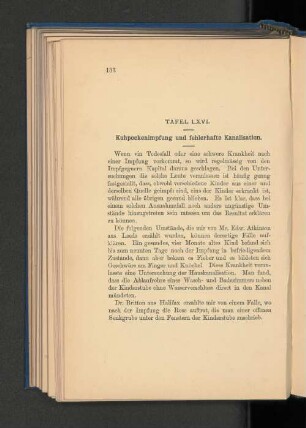 Tafel LXVI. Kuhpockenimpfung und fehlerhafte Kanalisation.
