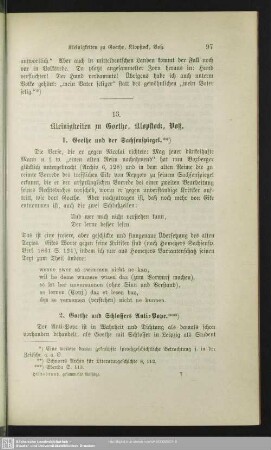 13. Kleinigkeiten zu Goethe, Klopstock, Voß