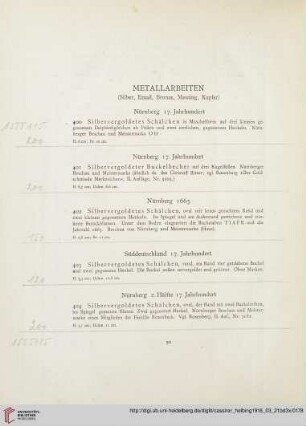 Metallarbeiten (Nr. 400-431)
