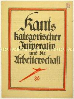 Flugschrift zu Kants kategorischem Imperativ und dem Sozialismus