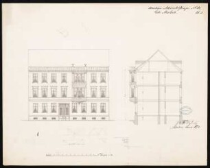 Wohnhaus Gebr. Micheli, Berlin-Mitte: Nr. 14: Ansicht, Schnitt 1:100