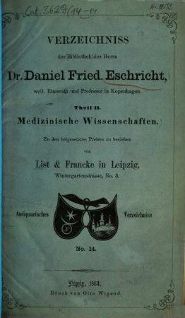 Lager-Verzeichnis. 14. 1864