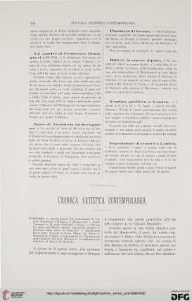 Cronaca artistica contemporanea