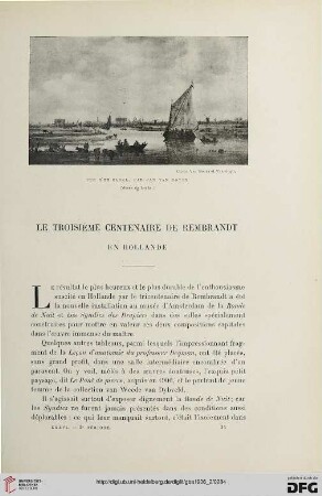 3. Pér. 36.1906: Le troisième centenaire de Rembrandt en Hollande